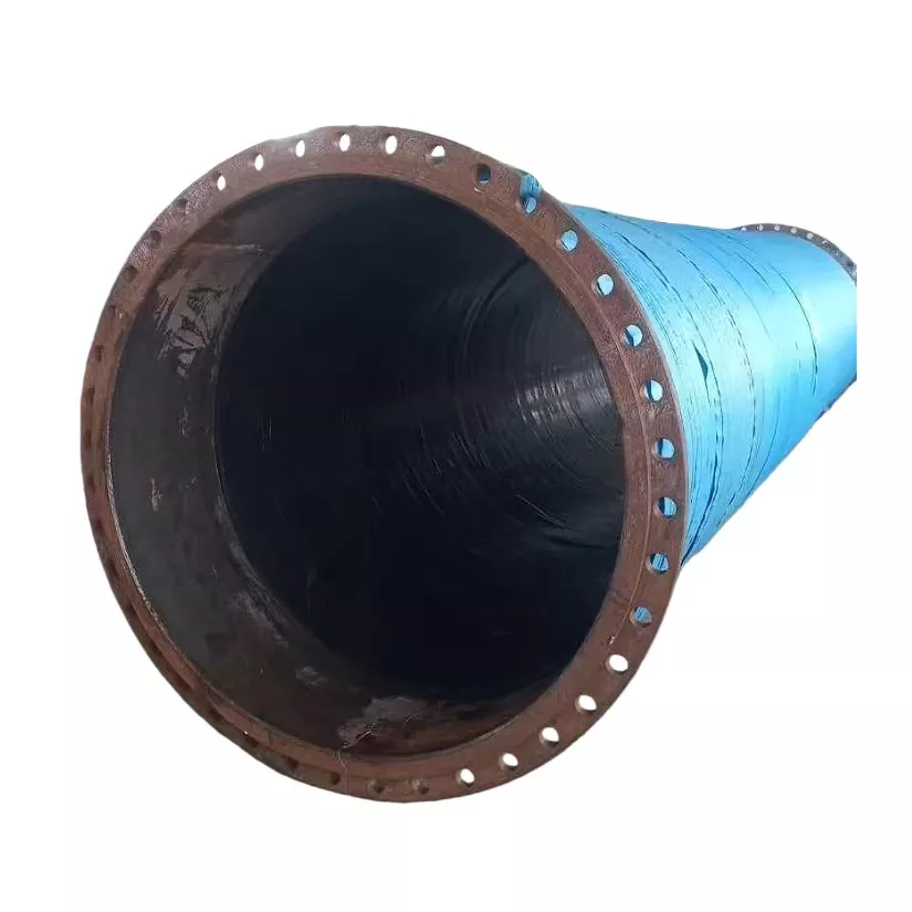 Mangueira de borracha flangeada de grande diâmetro reforçada com fio Mangueira de borracha flangeada de grande diâmetro reforçada com fio